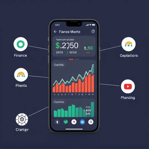 Animazione grafica esplicativa per un'app di finanza personale, mostrando grafici semplici e icone intuitive.